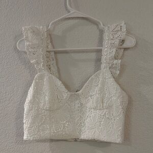 Altar'd State White Lace Top with Sequins